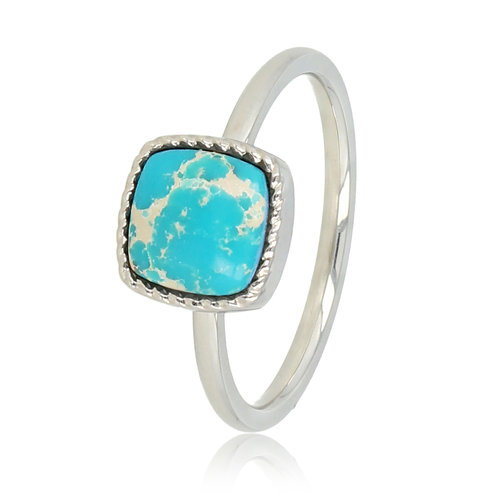 My Bendel Zilveren ring - vierkante Imperial Jasper edelsteen