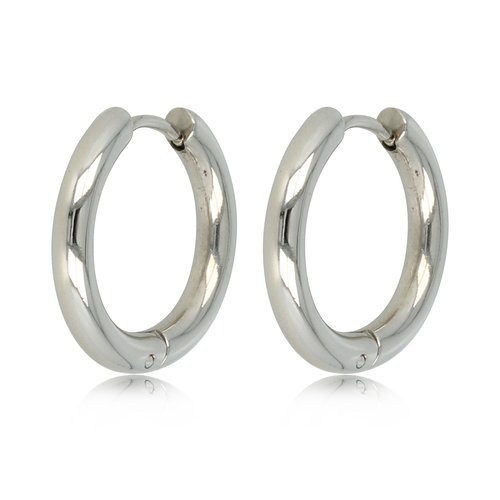 My Bendel Stralende Stalen Oorring: Tijdloze Elegantie 30mm