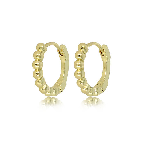 My Bendel Elegante Gouden Oorring met Bolletjes Detail