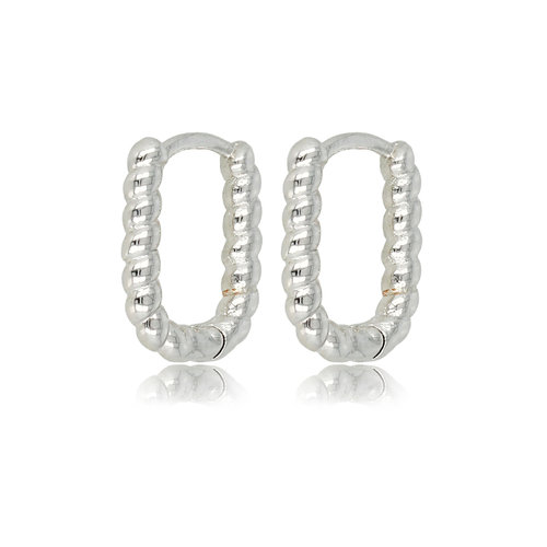 My Bendel Elegante Gedraaide Zilveren Oorring 14mm