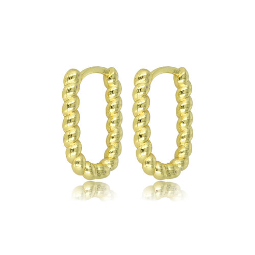 My Bendel Elegante Gouden Twisted Oorring 18mm