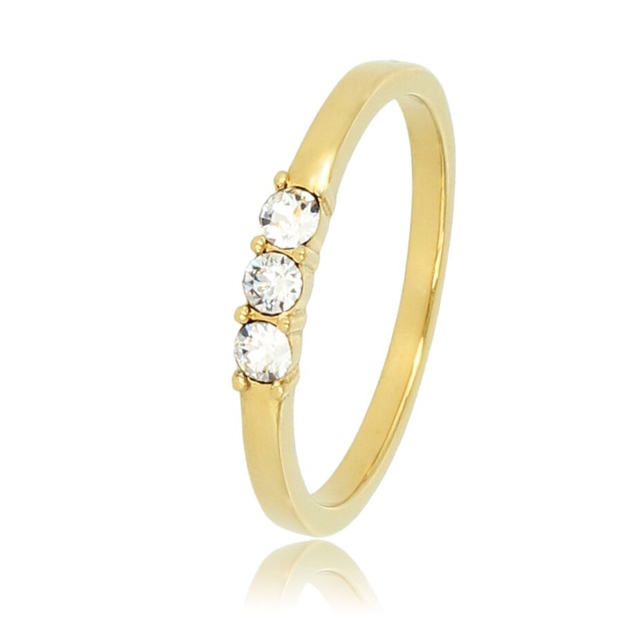 My Bendel Goldring mit Swarovski-Steinen