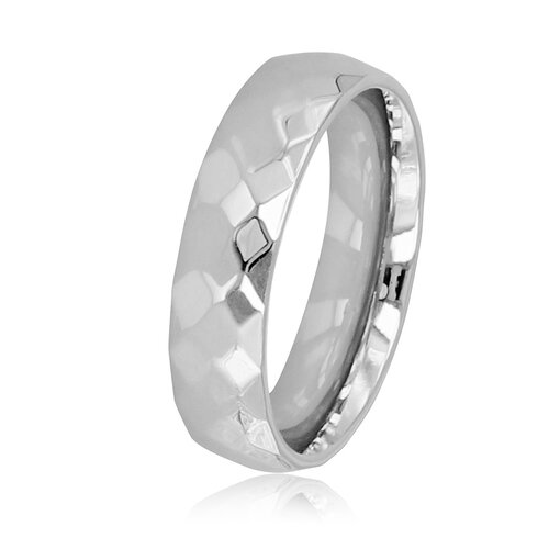 My Bendel Facetgeslepen zilveren ring - 5 mm breed - eigentijdse elegantie