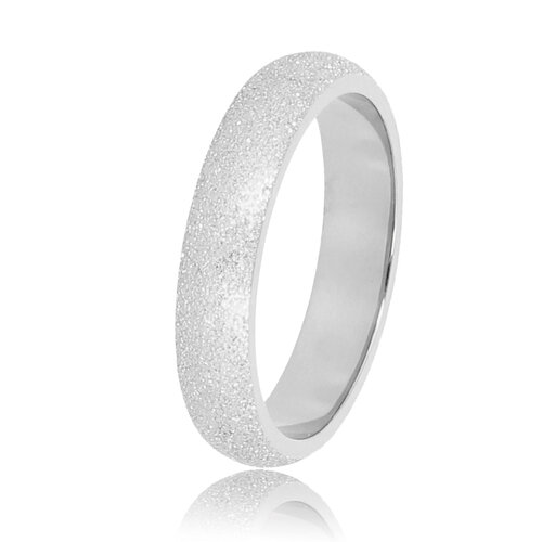 My Bendel Zilveren stardust aanschuifring - 4 mm breed - Sprankelend