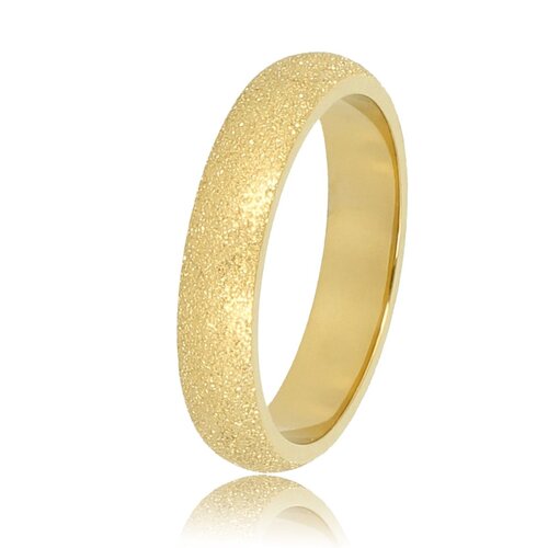 My Bendel Gouden stardust aanschuifring - 4 mm breed - Sprankelend design