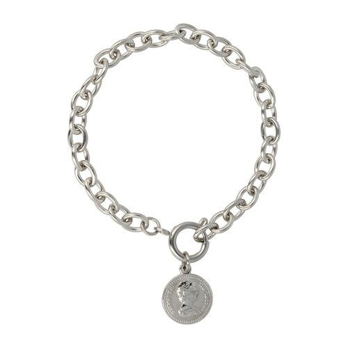 My Bendel Silver link bracelet with coin