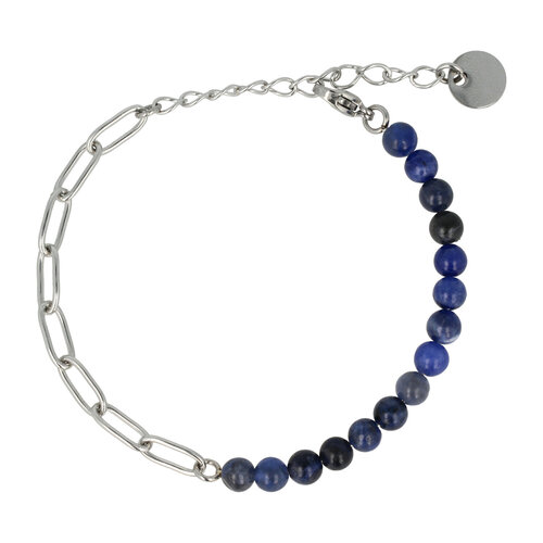 My Bendel Combi link bracelet silver Sodalite gemstone