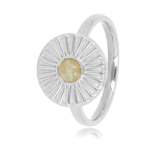 My Bendel Zilveren ring met zonnetje - Amazonite