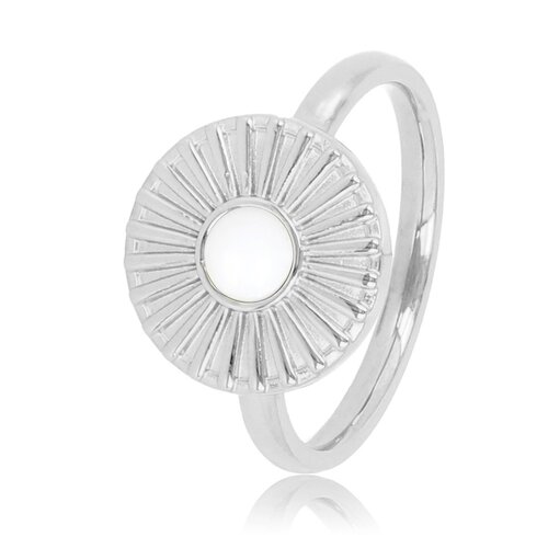 My Bendel Zilveren ring - zonnetje design - White Aventurine edelsteen