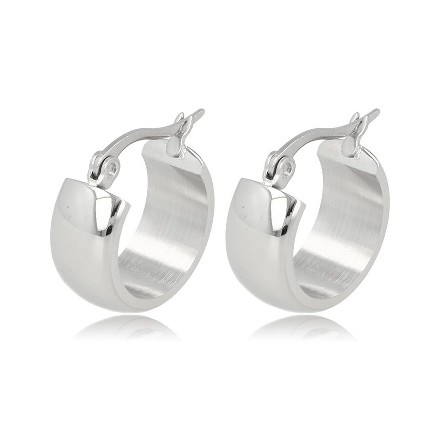 My Bendel Stijlvolle Brede Oorringen van Nikkelvrij Stainless Steel - Voeg Glamour toe aan je Look! - My Bendel