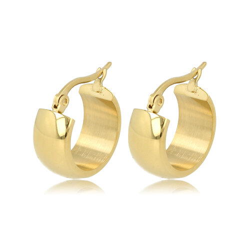 My Bendel Stralende Gouden Oorringen 16x8 mm - Tijdloze Elegantie