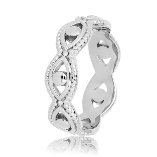 My Bendel Zilveren open ring - gevlochten ontwerp - tijdloze stijl