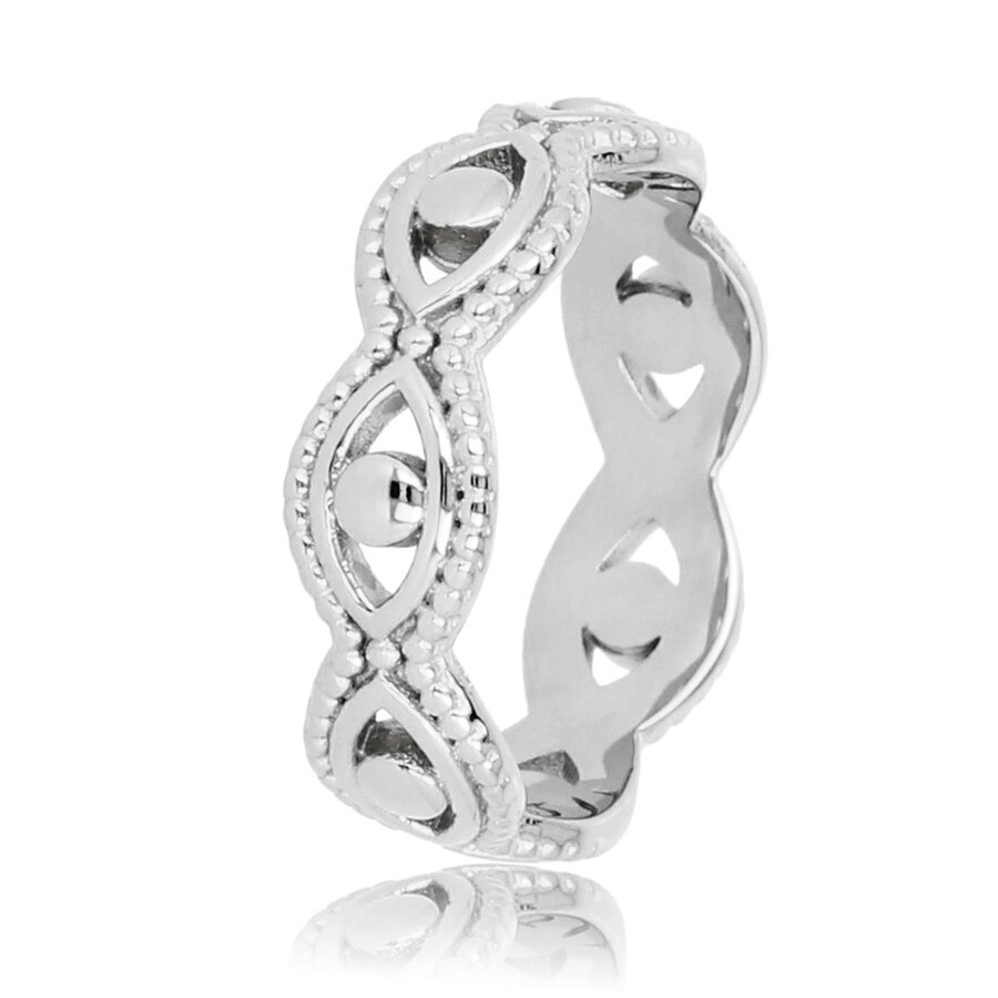 My Bendel Zilveren gevlochten open ring