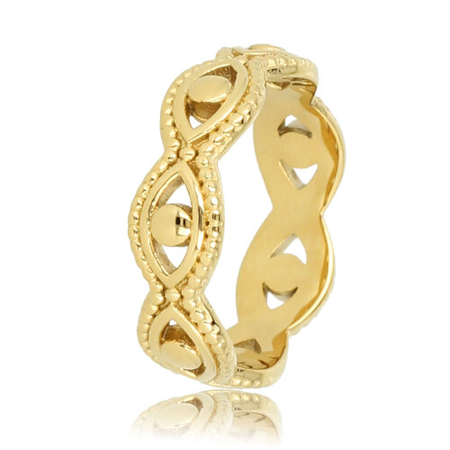 My Bendel Gouden gevlochten open ring - tijdloze stijl en elegantie