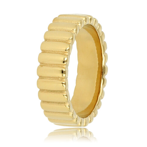 My Bendel Goldfarbener Ring mit Rippen