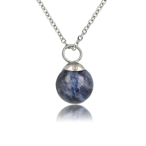 My Bendel Zilveren ketting met Sodalite edelsteen balletje