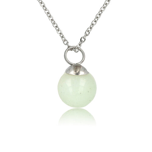 My Bendel Silver necklace with round Amazonite gemstone