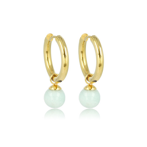 My Bendel Amazonite Gouden Oorringen: Elegantie en Kleur