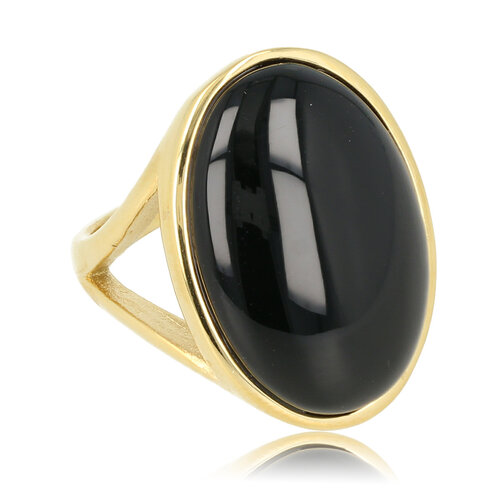 My Bendel Gouden statement ring - Onyx edelsteen - Innerlijke kracht
