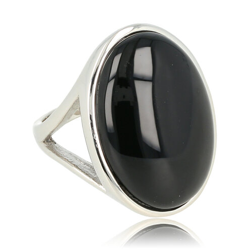 My Bendel Zilveren statement ring met Onyx edelsteen