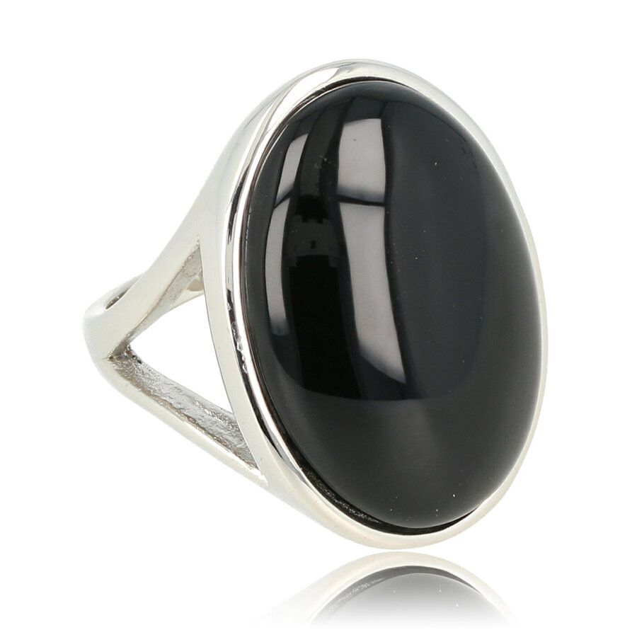 My Bendel Zilveren statement ring met Onyx edelsteen voor innerlijke kracht en stijl. Gratis verzending. 1 jaar garantie.