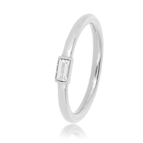 My Bendel Silver slip-on ring with small crystal stone
