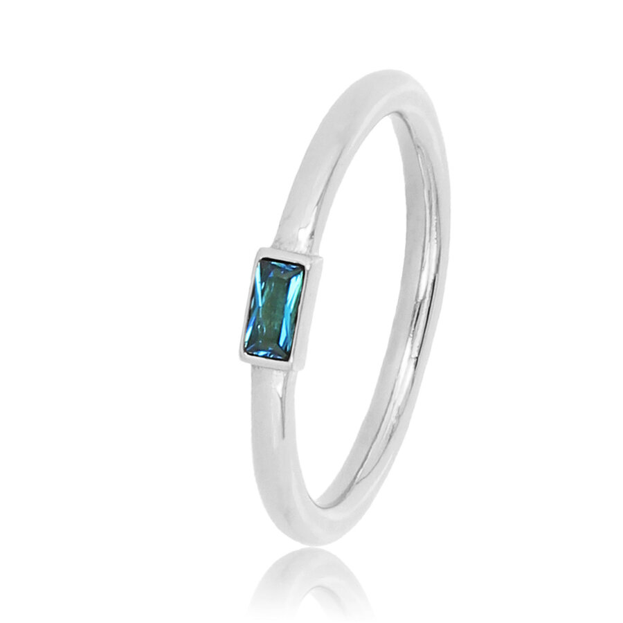 My Bendel Silver ring with a small blue glass stone