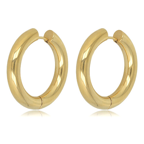 My Bendel Stralende Gouden Hoepel Oorring 30x5 mm Elegantie