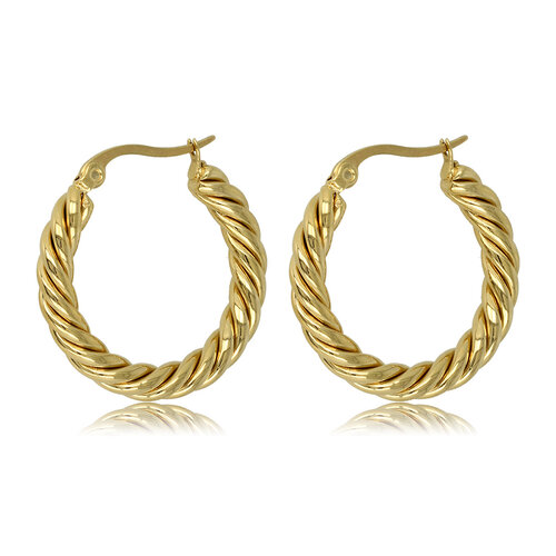 My Bendel Stralende Gouden Twists: Elegante Oorringen 35mm