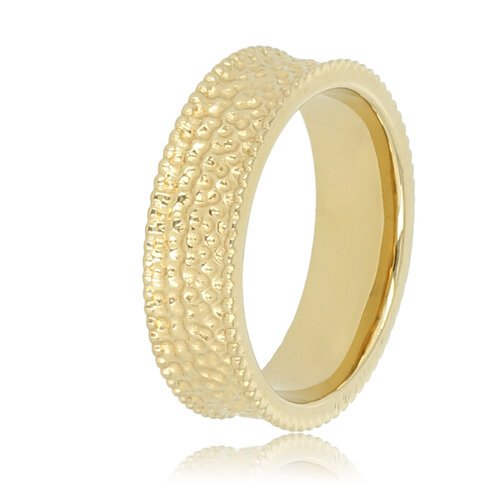 My Bendel Brede gouden ring met structuur