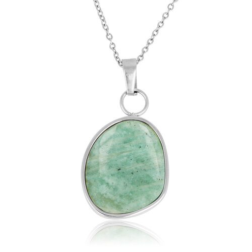 My Bendel Zilveren ketting met creatieve Amazonite hanger