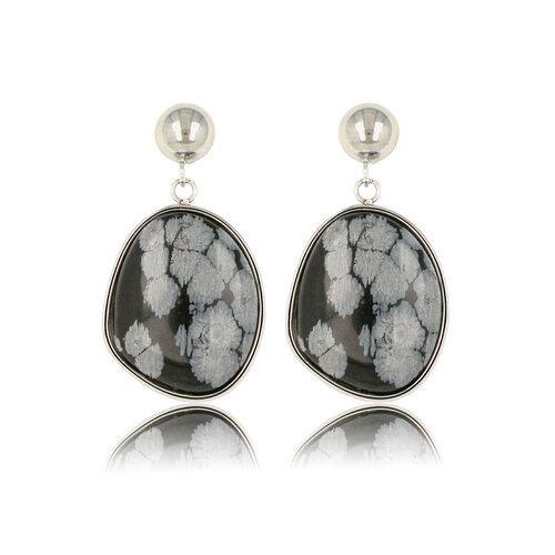 My Bendel *Silver ear stud with genuine Snowflake gemstone