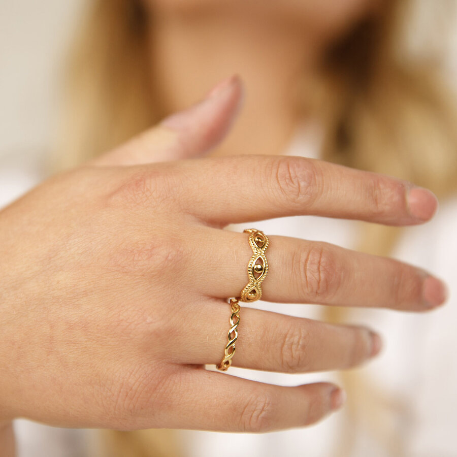 My Bendel Gold braided open ring