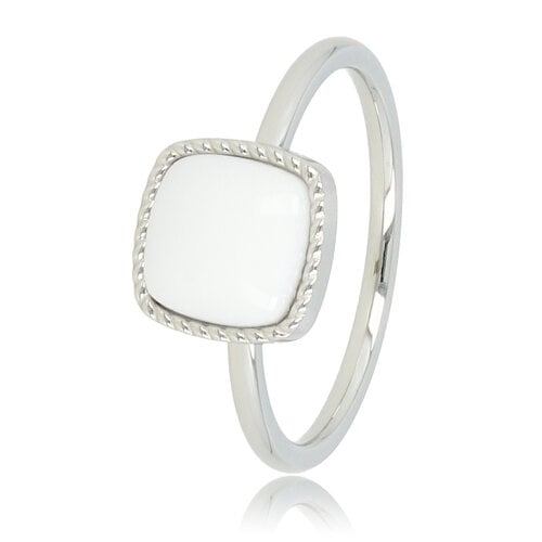 My Bendel Zilveren zegelring - White Aventurine edelsteen - Chique look