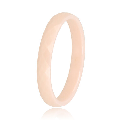 My Bendel Keramische ring 3mm - facet geslepen - zalmkleurig