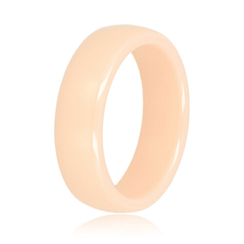 My Bendel Onbreekbare keramieken ring - peach - 6 mm breed