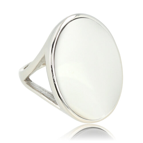 My Bendel Zilveren statement ring - White Aventurine edelsteen