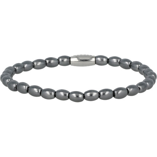 My Bendel *Elastic bracelet silver with oval black pearl