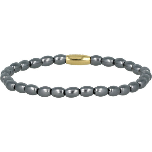 My Bendel Gouden Armband met Zwarte Parels - Mysterieus Design