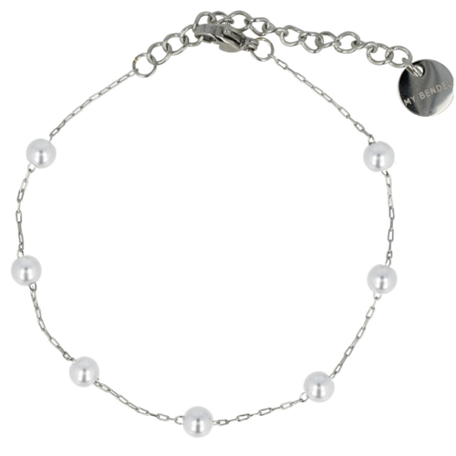 My Bendel Fine link bracelet silver with white pearl