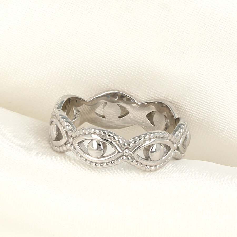 My Bendel Zilveren gevlochten open ring
