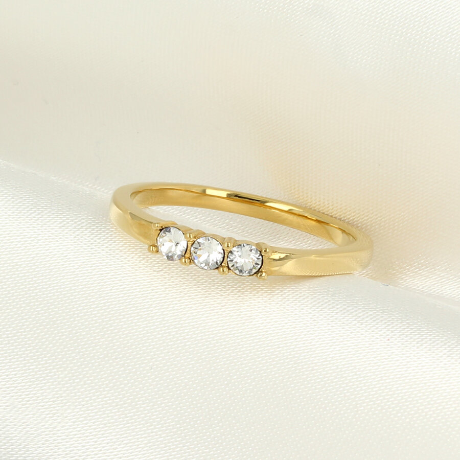 My Bendel Goldring mit Swarovski-Steinen