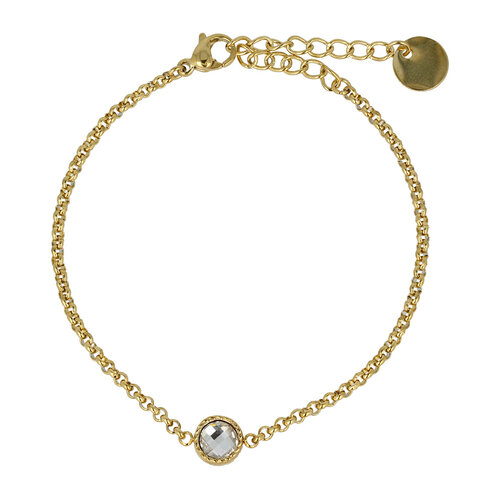 My Bendel Vintage Gouden Bedelarmband met Kristal Glassteen
