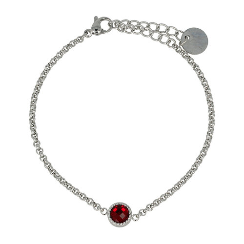 My Bendel Silver bracelet with red stone