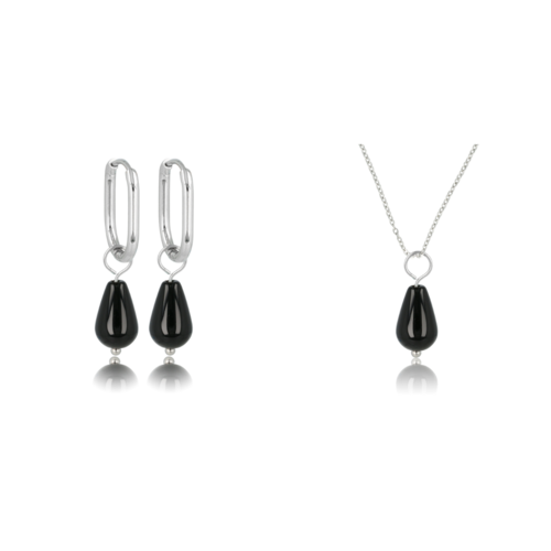 My Bendel Onyx Elegantie: Zilveren Sieradenset met Stijl
