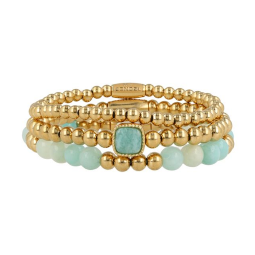 My Bendel Amazonite Edelsteen Armbanden Set - Bescherming