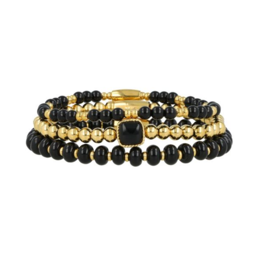My Bendel Onyx Armbanden Set - Gouden Edelstenen Sieraden