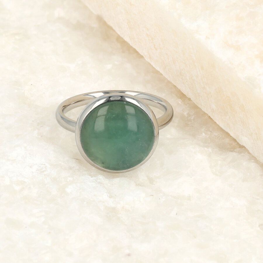My Bendel Silver Ring with Beautiful Green Fluorite Gemstone