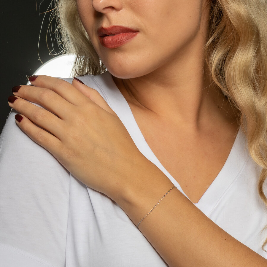 My Bendel Minimalistisches Gliederarmband aus Silber