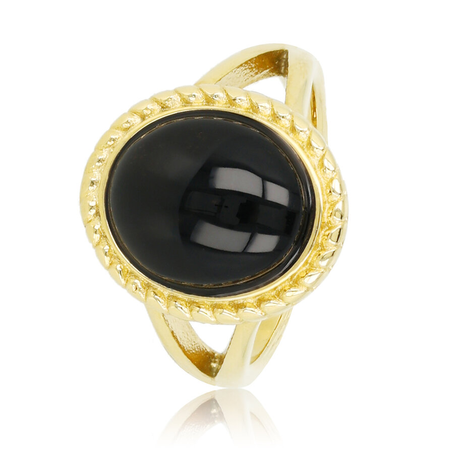 My Bendel Gold Vintage Ring mit schwarzem Onyx Edelstein
